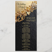 Gold Floral Embellishments Wedding Program プログラム (裏面)
