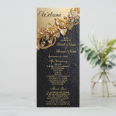 Gold Floral Embellishments Wedding Program プログラム (スタンド正面)