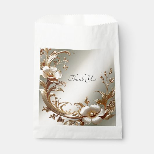 Gold Floral Favor Bag フェイバーバッグ (正面)
