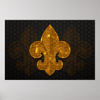 Gold Floral Fleur Poster #1 ポスター