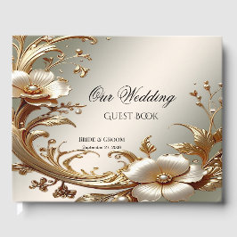 Gold Floral Guest Book ゲストブック