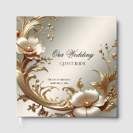 Gold Floral Guest Book ゲストブック