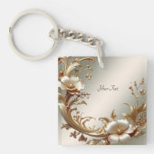 Gold Floral Keychain キーホルダー (正面)