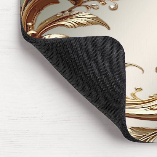 Gold Floral Mousepad マウスパッド (コーナー)