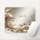 Gold Floral Mousepad マウスパッド (マウス)