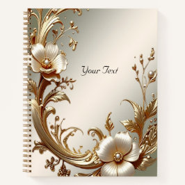 Gold Floral Notebook ノートブック