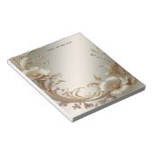 Gold Floral Notepad ノートパッド (アングル)