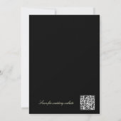 Gold Floral Oval Frame Black Elegant Wedding 招待状 (裏面)