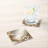 Gold Floral Paper Coaster スクエアペーパーコースター (インサイチュ)