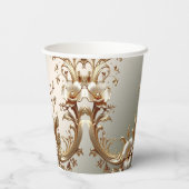 Gold Floral Paper Cups 紙コップ (裏面)