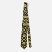 Gold Floral Pattern Neck Tie ネクタイ (正面)