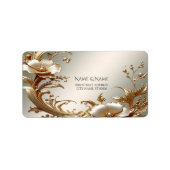 Gold Floral Return Address Label ラベル (正面)