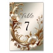 Gold Floral Table Number テーブルナンバー (裏面)