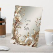 Gold Floral Tabletop Signs 台座サイン (インサイチュ)