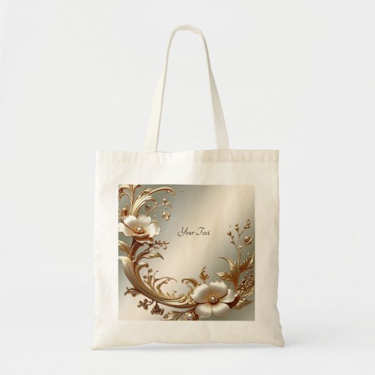 Gold Floral Tote Bag トートバッグ (正面)