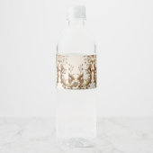 Gold Floral Water Bottle Label ペットボトルラベル (正面)