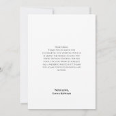 Gold Floral Wedding Thank You Card サンキューカード (裏面)