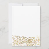 Gold floral white Tiara chic Quinceañera 招待状 (裏面)