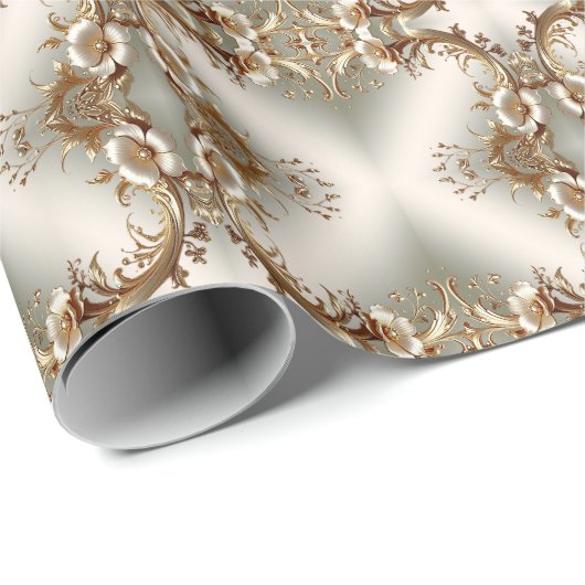 Gold Floral Wrapping Paper ラッピングペーパー (ロールコーナー)