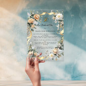 Gold Florals Invitación Bodas de Oro アクリル招待状