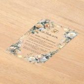 Gold Florals Invitación Bodas de Oro アクリル招待状 (レイダウン)