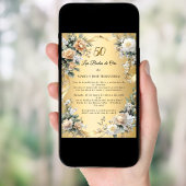Gold Florals Invitación Bodas de Oro 招待状
