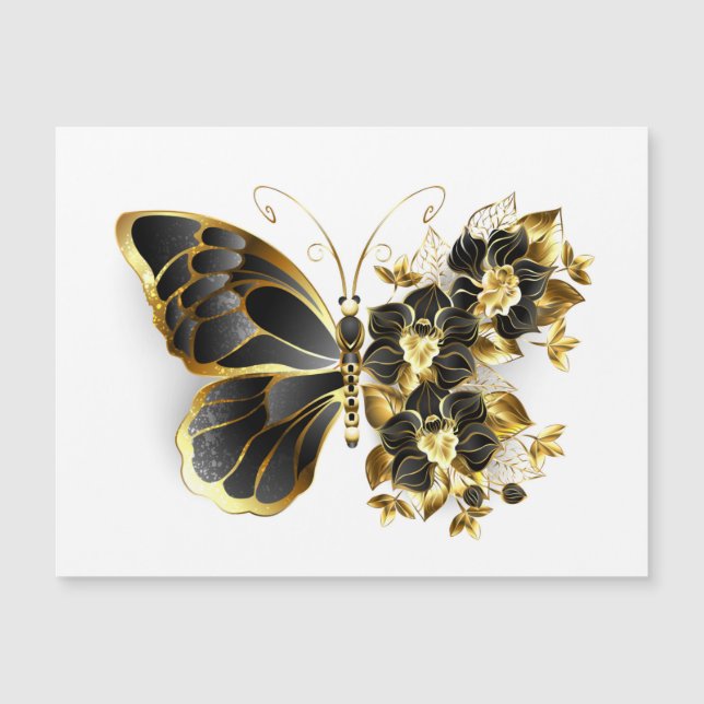 Gold Flower Butterfly with Black Orchid (正面)