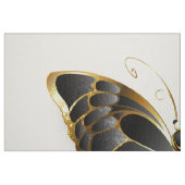 Gold Flower Butterfly with Black Orchid ファブリック (ファットクウォーター)