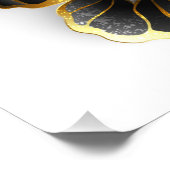 Gold Flower Butterfly with Black Orchid フォトプリント (角)