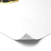 Gold Flower Butterfly with Black Orchid ポスター (角)