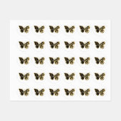 Gold Flower Butterfly with Black Orchid ラベル (シート)