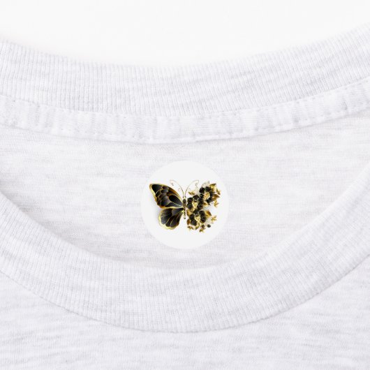 Gold Flower Butterfly with Black Orchid ラベル (貼付)