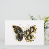 Gold Flower Butterfly with Black Orchid 便箋 (スタンド正面)
