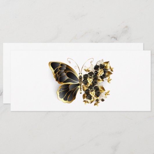 Gold Flower Butterfly with Black Orchid 案内状 (正面/裏面)