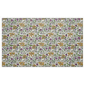 Gold Flowers Hand-drawn Botanical Design ファブリック (ファットクウォーター)