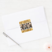 Gold Foilの結婚写真Save The Date Stickers スクエアシール (封筒)