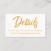 Gold Foilフェイク,結婚's 詳細Save the Date Card(日付カードの保存) 名刺 (裏面)