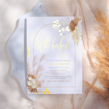 Gold Foil | ボヘミアン パンパス アーチ ガール ベビーシャワー