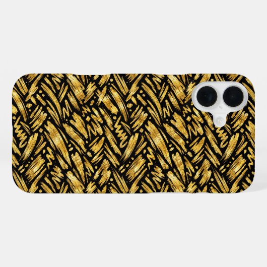 Gold Foil Abstract Pattern iPhoneケース (裏面横)