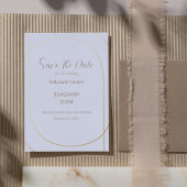 Gold Foil Arch Minimalist Wedding Save the Date 箔招待状