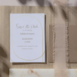 Gold Foil Arch Minimalist Wedding Save the Date 箔招待状