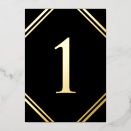 Gold Foil & Black Table Number Cards 箔シーズンカード
