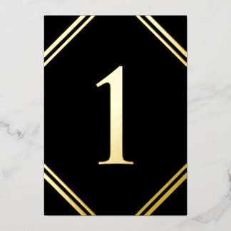 Gold Foil & Black Table Number Cards 箔シーズンカード