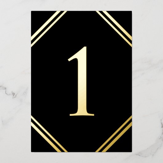 Gold Foil & Black Table Number Cards 箔シーズンカード (正面)