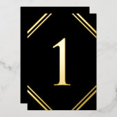 Gold Foil & Black Table Number Cards 箔シーズンカード (正面/裏面)