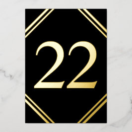 Gold Foil & Black Table Number Cards 箔シーズンカード