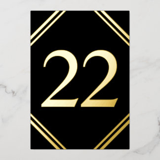Gold Foil & Black Table Number Cards 箔シーズンカード