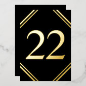 Gold Foil & Black Table Number Cards 箔シーズンカード (正面/裏面)