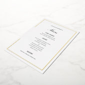 Gold Foil Border Elegant Wedding Menu Card 箔招待状 (回転した状態)