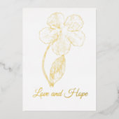 Gold Foil Botanical Love and Hope Holiday Card 箔シーズンカード (正面)